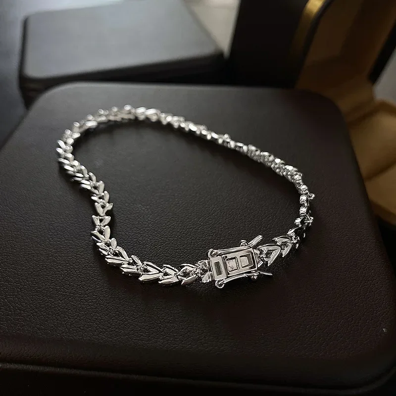 Handmade Lovers Moissanite Diamond Bracelet 100% 925 Sterling Silver Engagement Wedding Bangles Bracelets for Women Jewelry