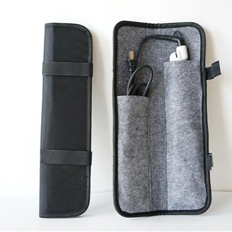 Heat Resistant Flat Iron Case Portable Hair Straightener Pouch Curling Iron Straightener Holder Bag for Hair Tools Curling Iron