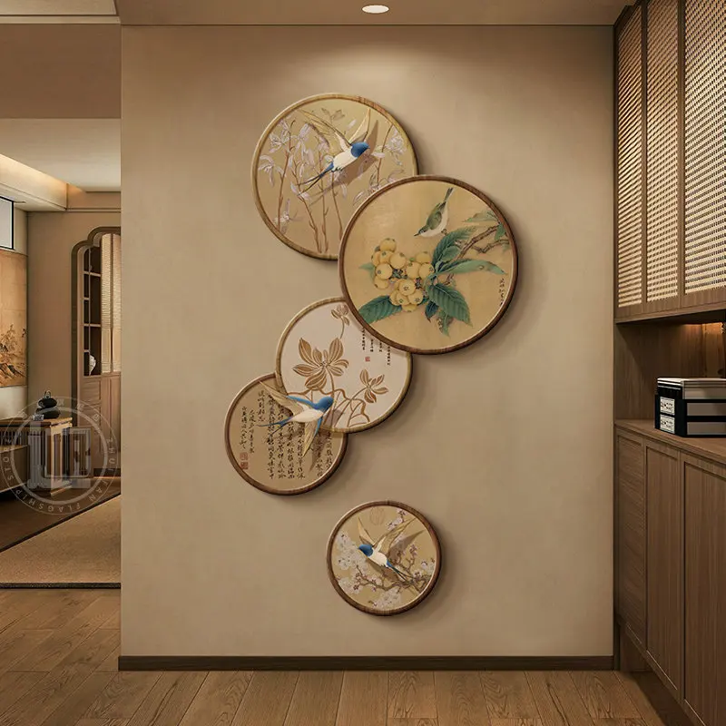 Entrance decoration advanced sense living room new Chinese style entrance corridor aisle hanging painting wall  price difference
