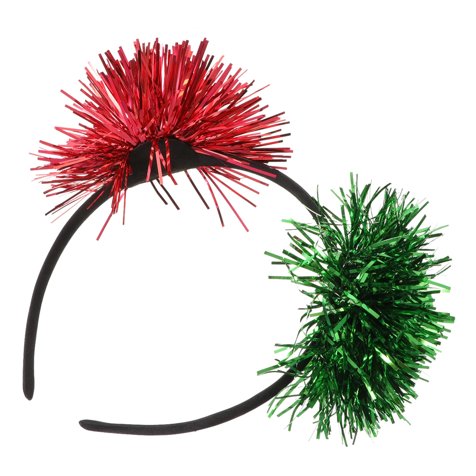 Head Band Bright Silk Ball Headband Tinsel Foil Hair Hoop Performance Headdress Pompom Red Glittery Children Miss