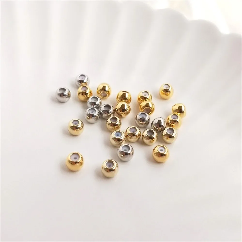 Real 18K Gold Plating With silica gel positioning bead chain adjusting bead DIY handmade necklace first jewelry accessories