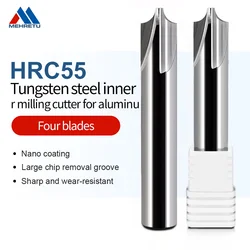 MEHRETU HRC55 Internal R Chamfer Milling Cutter 4Flute Tungsten Steel End Mills Circular Arc Endmill For CNC Machining Center