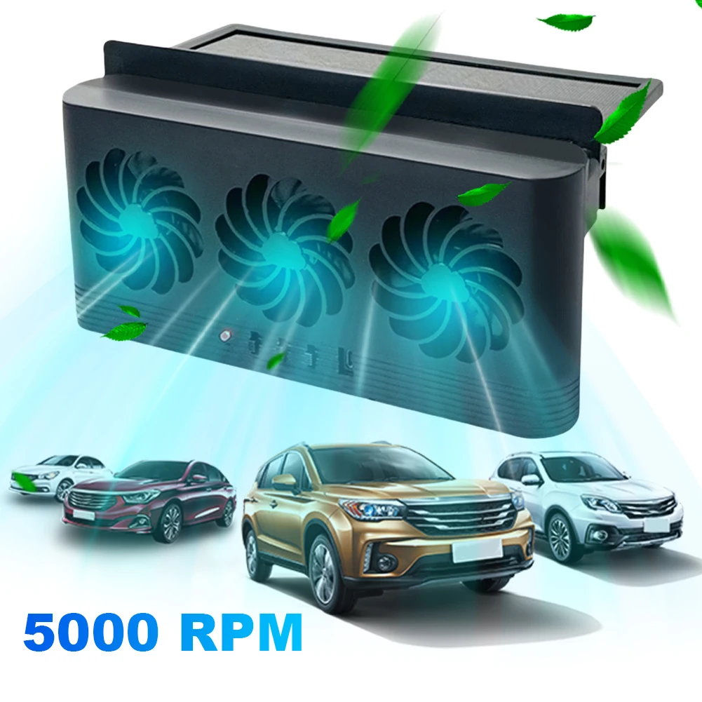 Upgrade Solar Powered Fan Car Cooler Front/Rear USB Charging Window Radiator Exhaust Fan Auto Air Vent Fan Ventilation Radiator