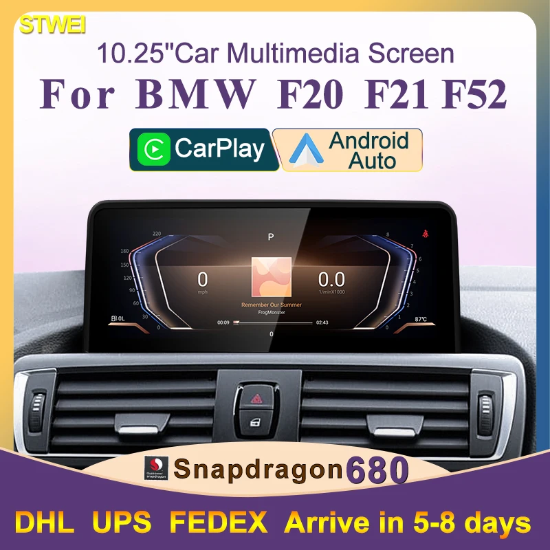 10.25inch Qulacomm Snapdragon 680 Android 13 8G 256G For BMW 1series F20 F21 Car Multimedia Players Wireless CarPlay AUTO