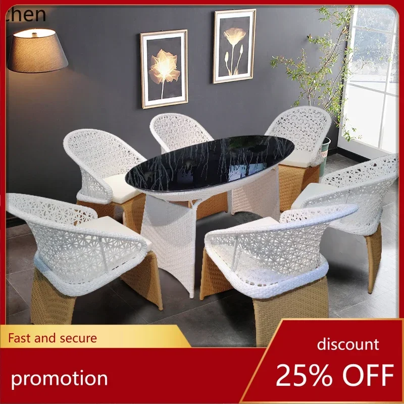 H1 outdoor leisure rattan tables and chairs villa courtyard garden outdoor waterproof sunscreen sofa