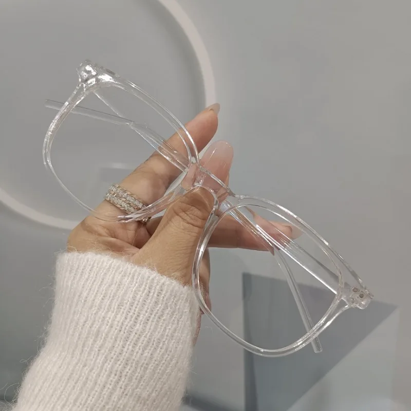 Square Frame Clear Lens Glasses Minimalist Fashion Decorative Glasses Computer Spectacles For Women Men