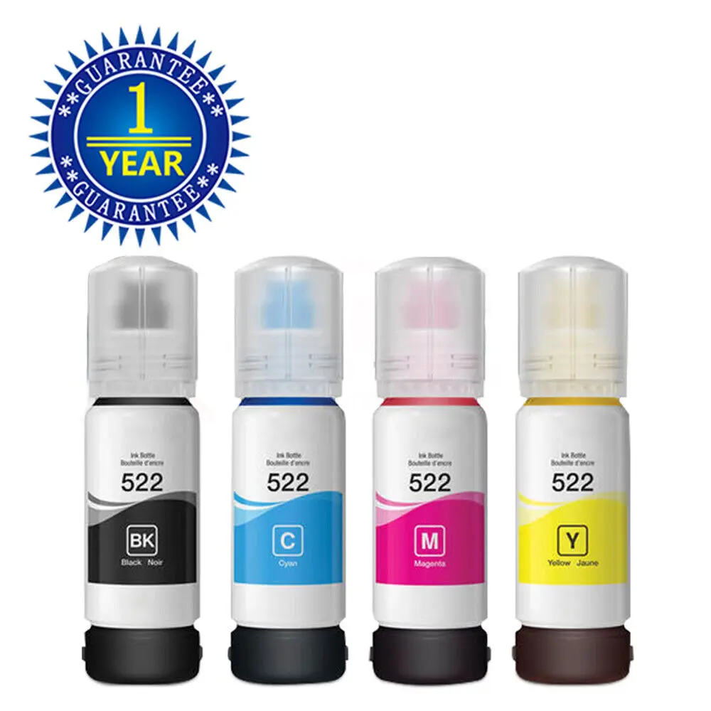 4PK T522 522 Ink Bottle Compatible for Epson EcoTank ET-2720 ET-4700 ET-2710