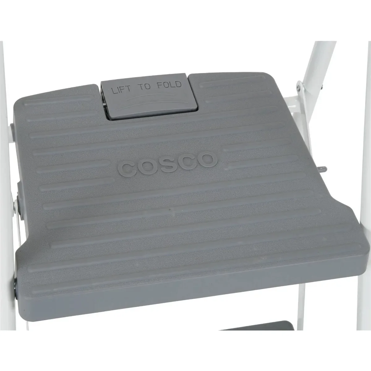 2-Step Folding Step Stool with Large Resin Steps, 8ft 1in Max Reach, Non-Slip Lightweight Ladder