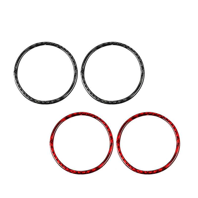 

2PCS Carbon Fiber Car Door Radio Speaker Ring Cover Frame Interior Decoration Sticker For Ford Mustang 2015-2021 Accessories