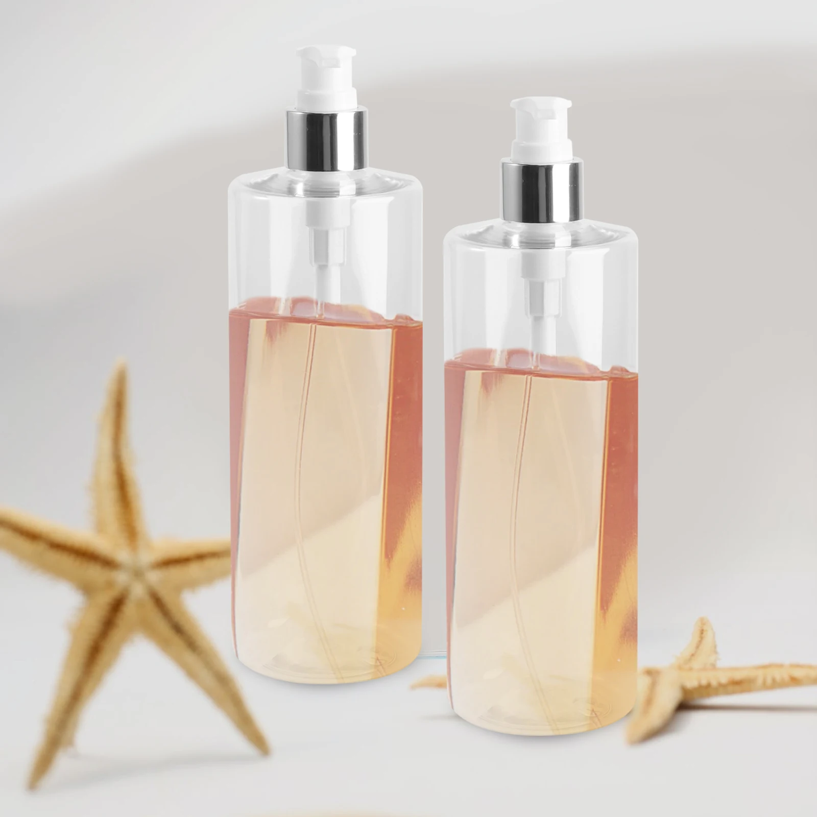 

4pcs 500Ml Empty Bottles Refillable Reusable Container Travel Toiletry Storage Shampoo Lotion Cream Dispenser