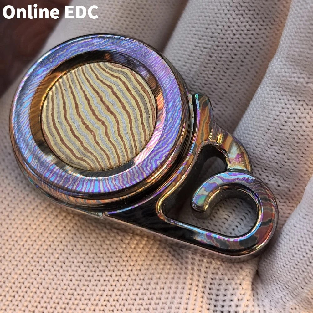 Giocattoli Fidget Timascus con moneta tattile YEDC di proprietà per adulti Spinner Fidget a cricchetto