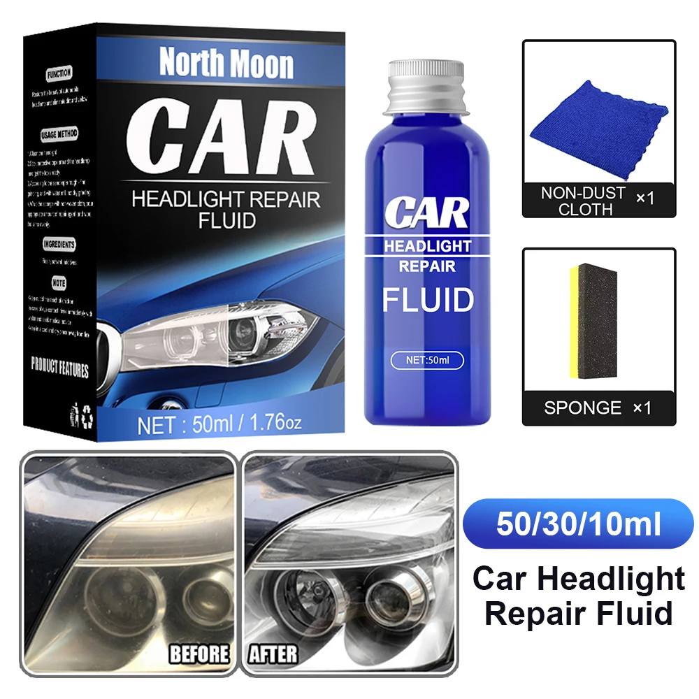 Car Headlight Restoration Polishing Kits Headlamp Scratch Remover Repair Cleaning Paste Remove Oxidation Headlight Polish Liquid