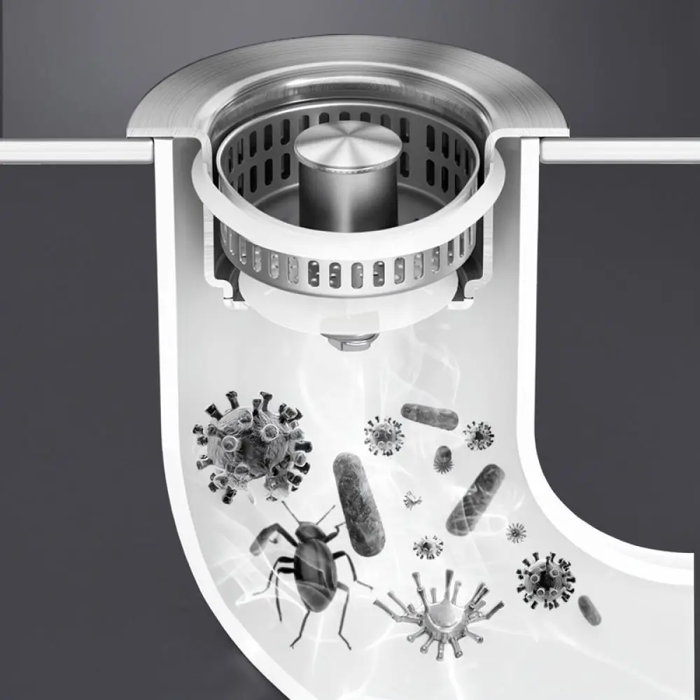 For Yingba Stainless Steel Sink Drainer Press Bounce Core Filter Anti Clogging Plug Basin Waste Sewer Plumbing Part