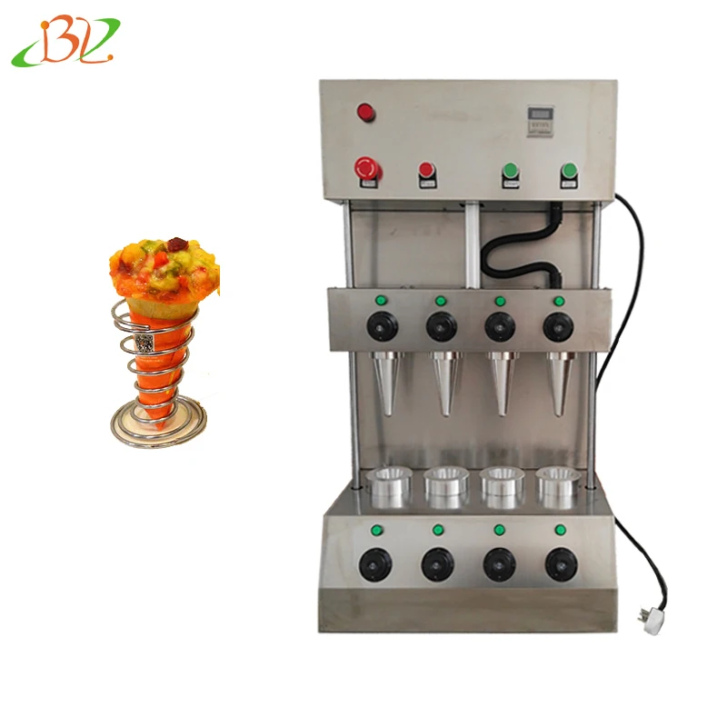 

2 Cones 4 Cones Conch Shape Pizza Cone Maker Making Machine With Oven Showcase Optional