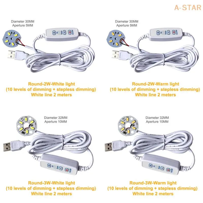 LED Chips Adjustable LED Bulb 5730 SMD LED Lamp DC 5V Dimmable Light USB Dimmer Rechargeable Lamp Learning And Working