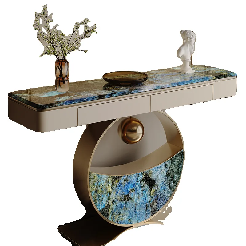 Entrance Table Facing  Door,storage  Against Wall,designer Style, Cabinet Table At The End of The Corridor and Aisle