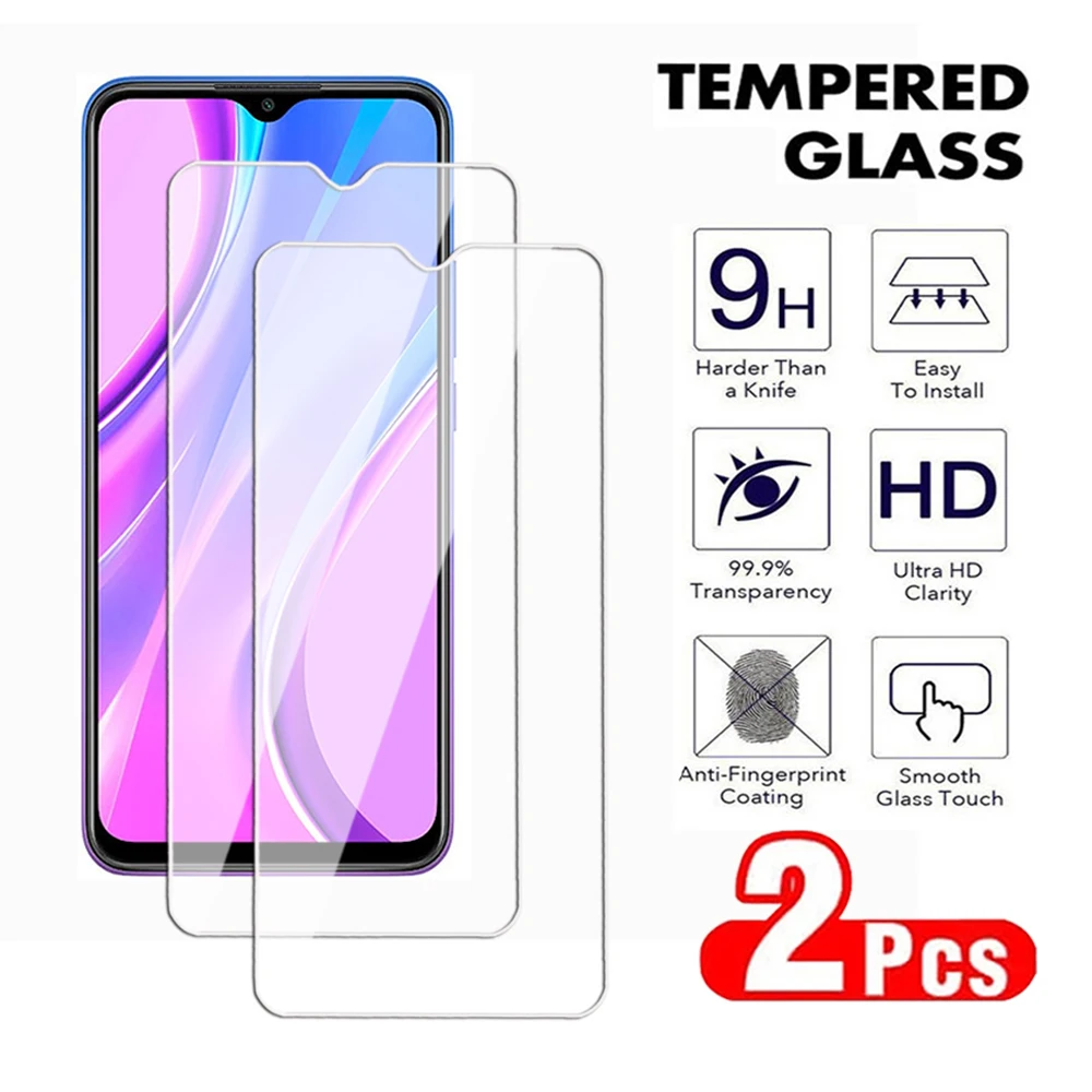 2Pcs Protector For Xiaomi Redmi Note 8 9 9S 8T 9T PRO Max Screen Tempered Glass For Redmi 8A 9A 9C 9T NFC Transparent glass Film