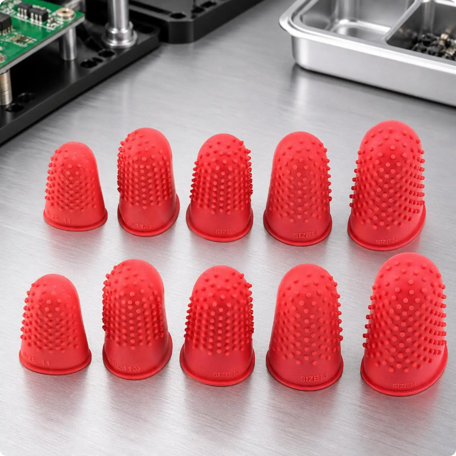 Durable Latex Finger Protection Cover with Rounded Closed Tip for Abrasion Defense Comfortable Finger Guard for Crafting and