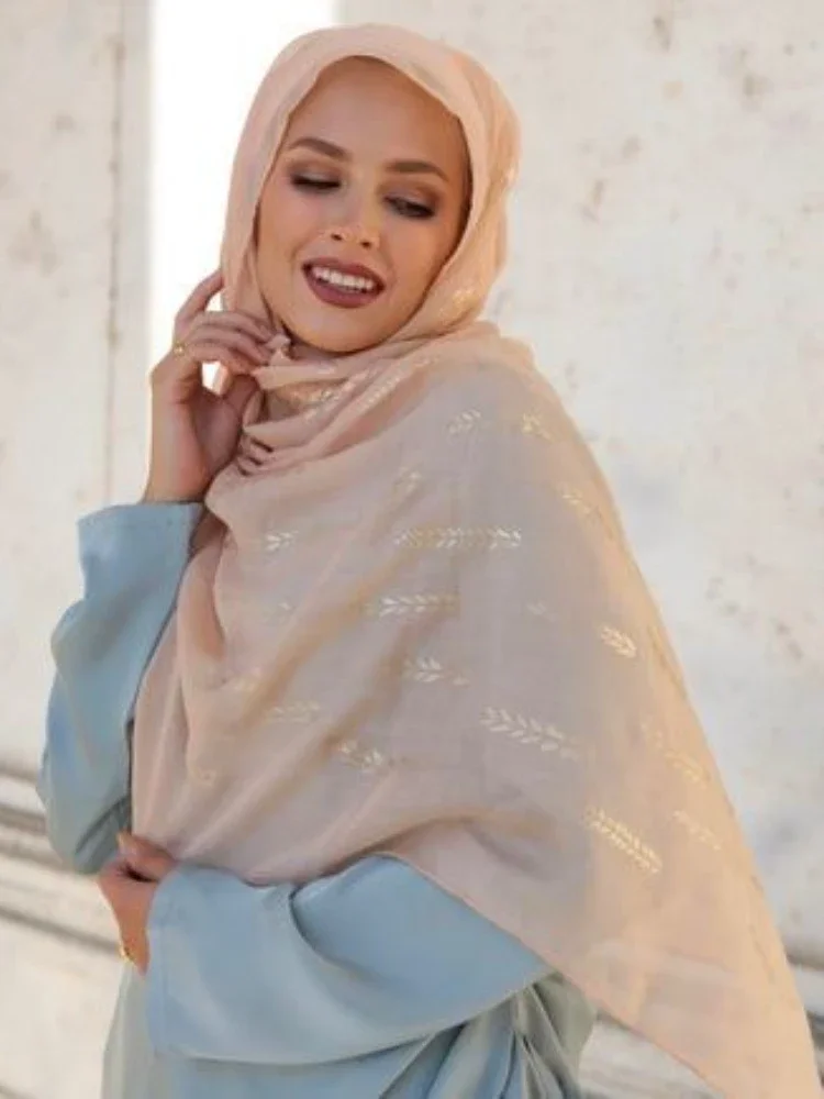 New Bronzing Cotton Scarf Hijabs for Woman Scarves Shawl Head Scarf Headwraps for Women Bandana Muslim Woman Turban Hoofddoek