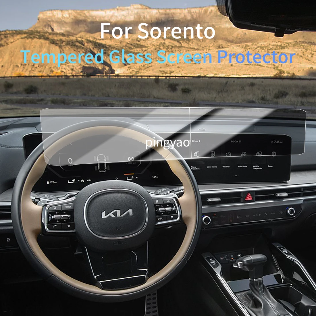 

Car Sticker Screen Protector Navigation Display Tempered Glass Protective Film Car Vehicle For 25 KIA Sorento