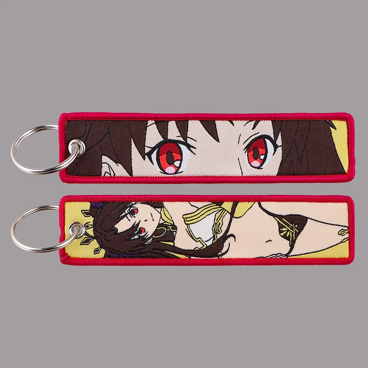 

1pcs Cartoon Girl Embroidery Key Fobs Motorcycles Cars Backpack Chaveiro Key Holders Fashion Key Ring Decorative Gifts