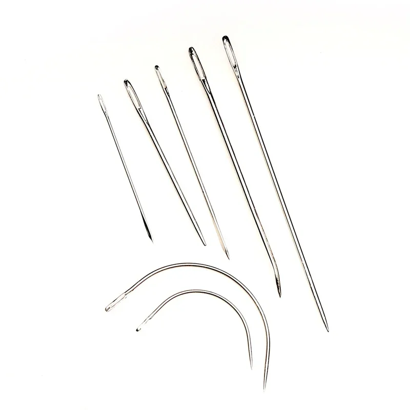 7Pcs Hand Sewing Needles Set Canvas Leather Carpet Thicker Cloth Repair Craft Sewing Patching Stitching Upholstery Curved Needle