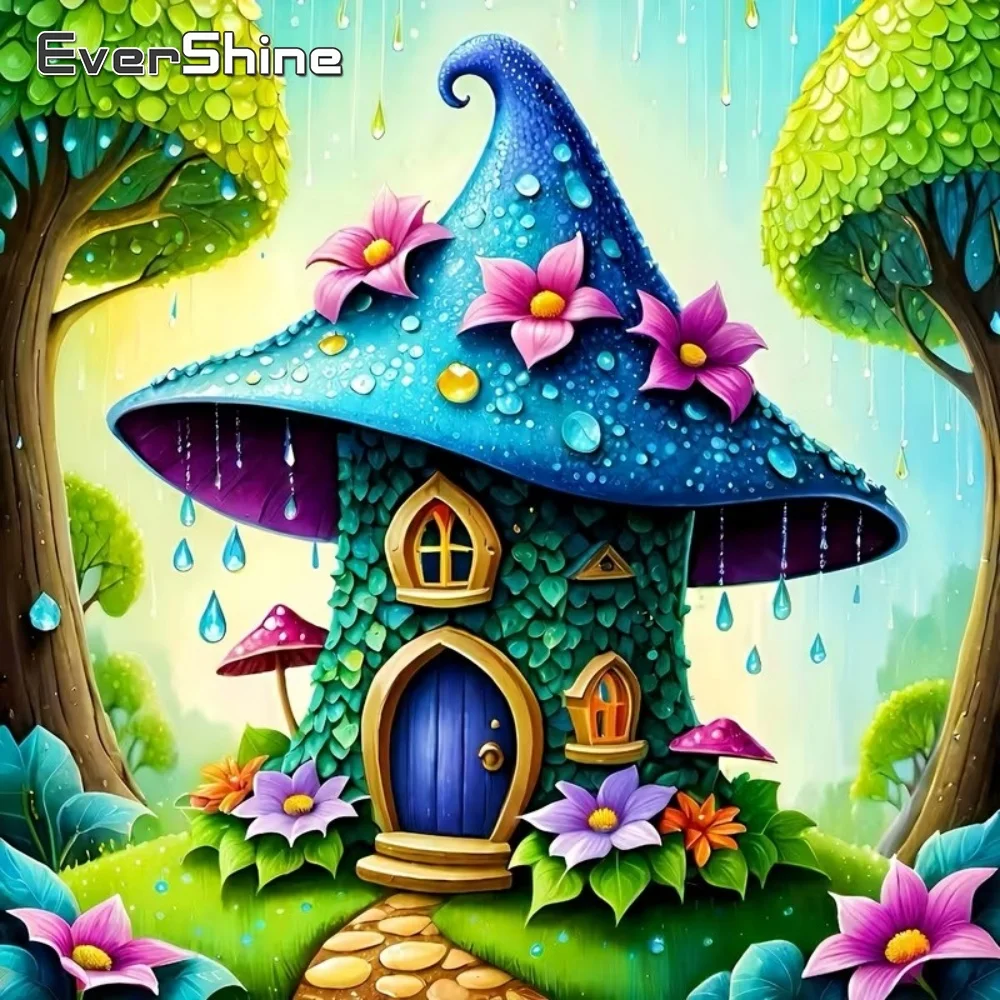 EverShine 5D DIY House Diamond Mosaic Landscape Painting Car