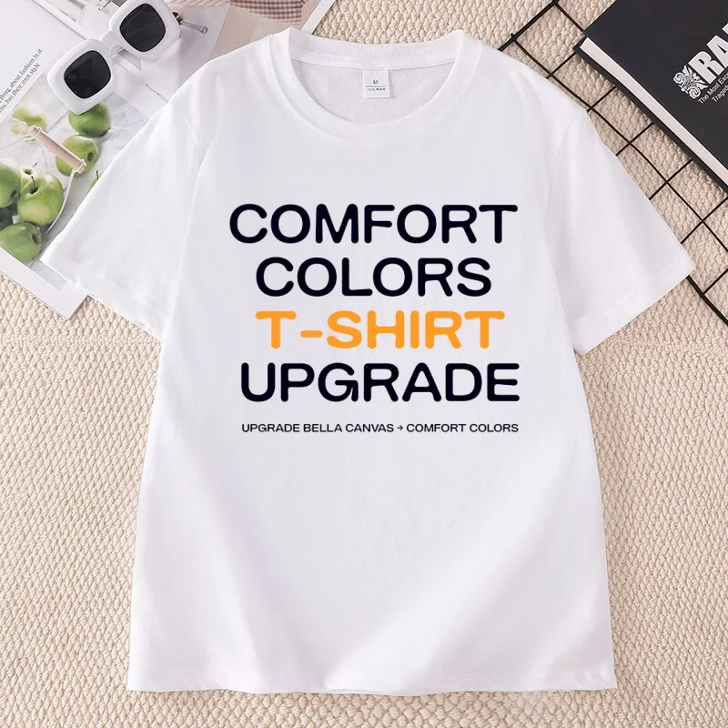 T-Shirt Upgrade Graphic T Shirts Unisex Round Neck Printed Cotton Short Sleeve Tshirts Streetwear Man Woman Clothing Tees
