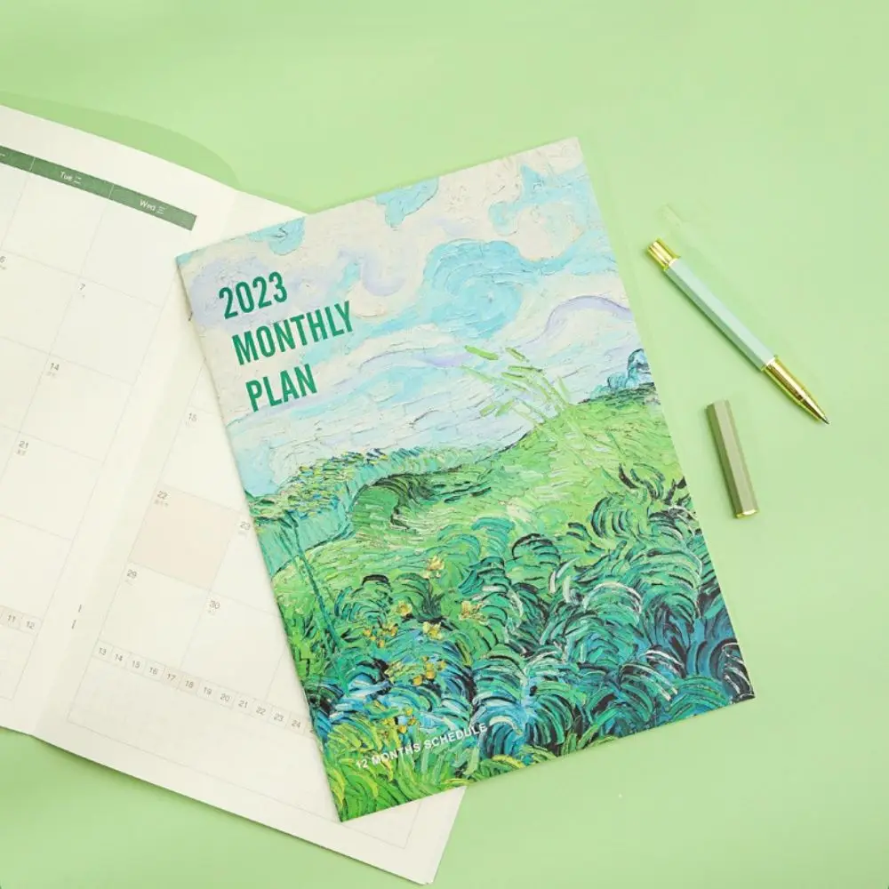 عالية الجودة الشهرية الذاتي ملء اللوازم المكتبية السنوية 2023 دفتر الجدول الزمني المفكرة جدول مخطط طالب القرطاسية