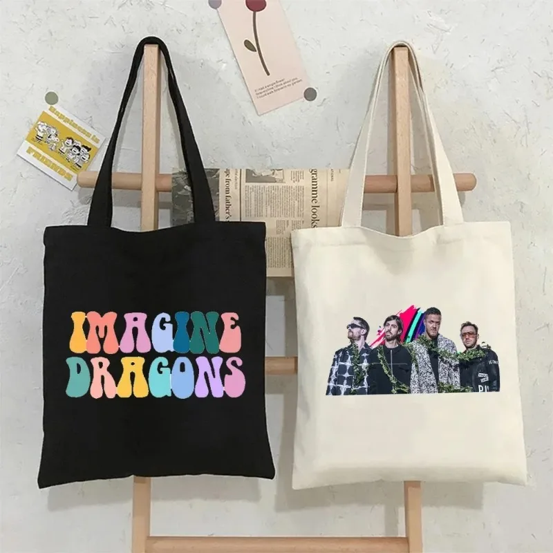 

New Style Vintage Imagine Dragons Mercury Tour 2025 Shoulder Bag Tote Bags Women Shopping Bag Reusable High-capacity Handbags