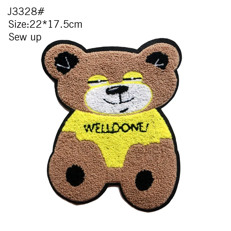 Cute Cartoon Plush Rabbit, Bear And Wolf, Jacket, Sticker, DIY, Animation, Children\'s Sewing Clothing, Embroidery Badge, 1 Piece