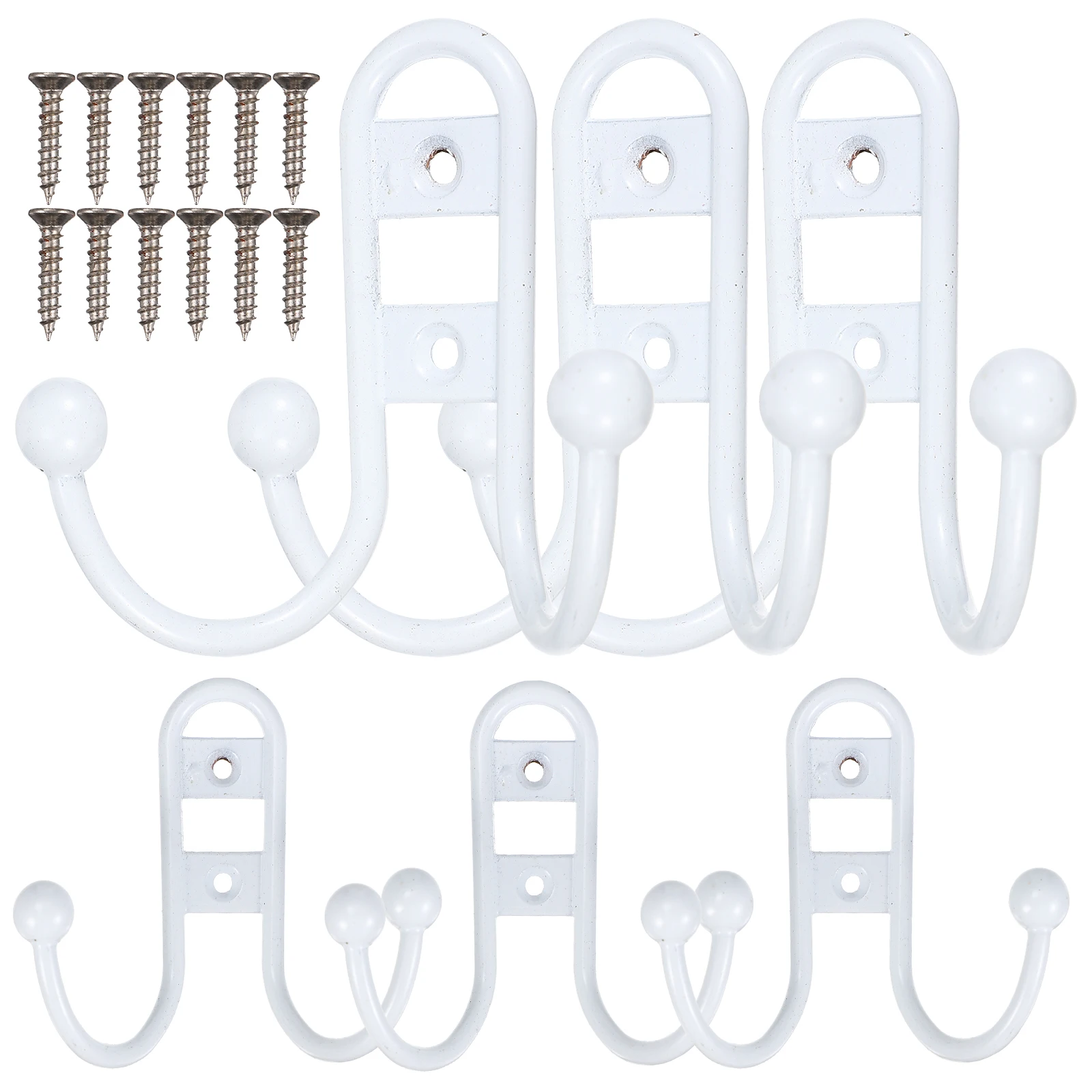 

6pcs Wall Hooks Metal for Kitchen Bathroom Decor Heavy Duty Small Hanging Clothes Towel Storage Mounted Hook