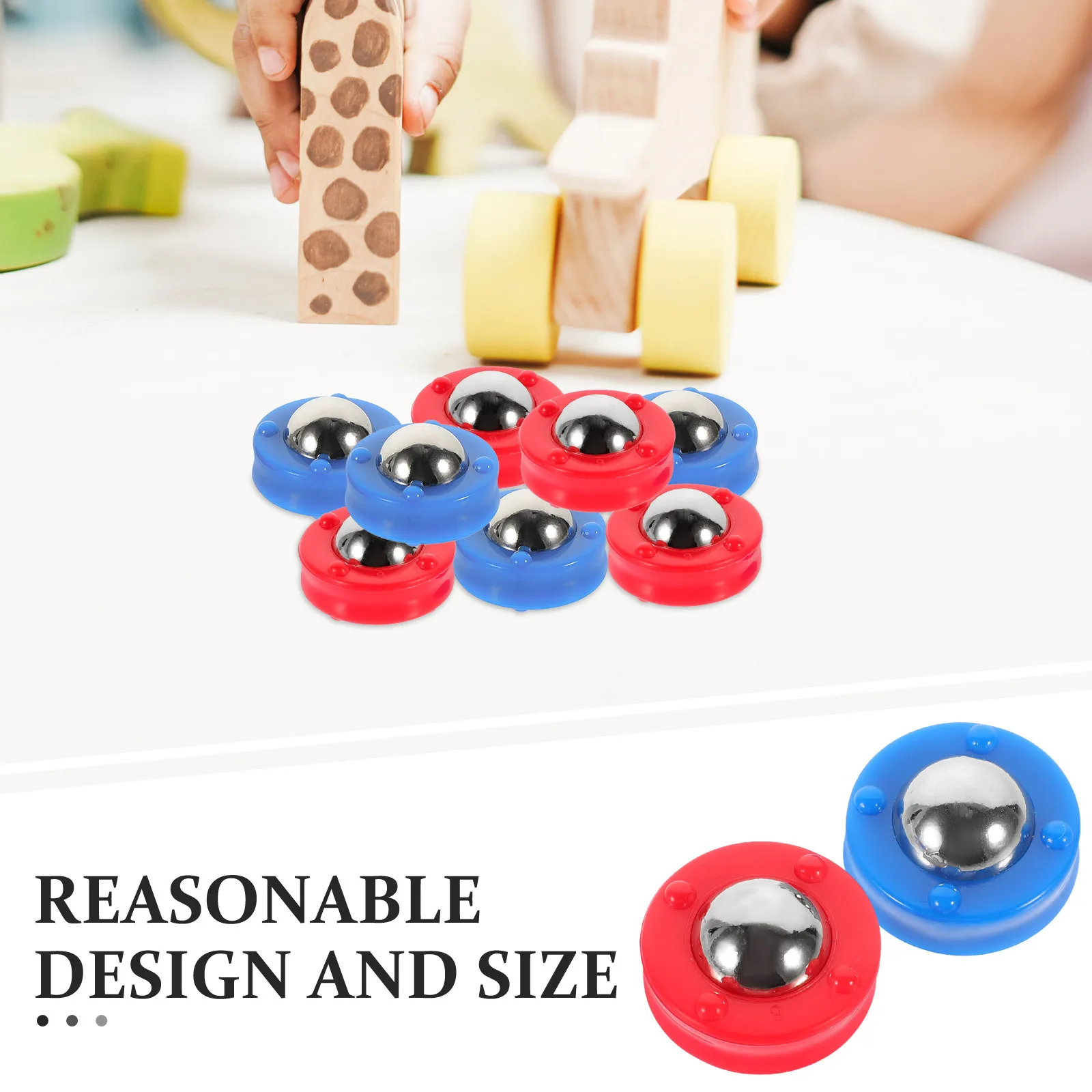 

8Pcs Table Soccer Rolling Beads Premium Plastic Steel Durable Sliding Balls Game Supplies Fun Accessories -Balls