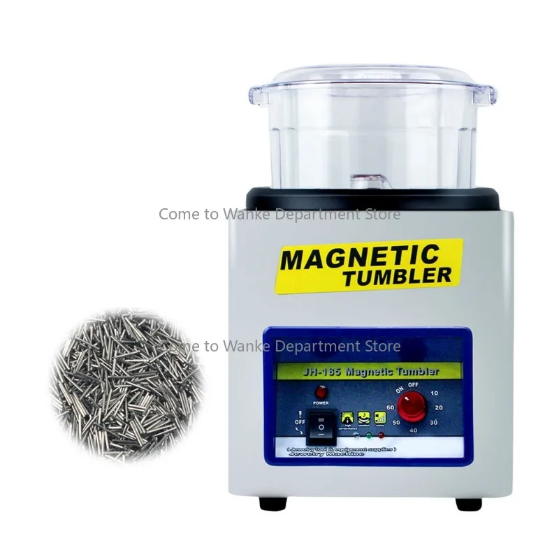 JH-185 700g Automatic Magn-etic Polisher Positive/Negative Rotation Jewelry Deburring Machine for Metal Products