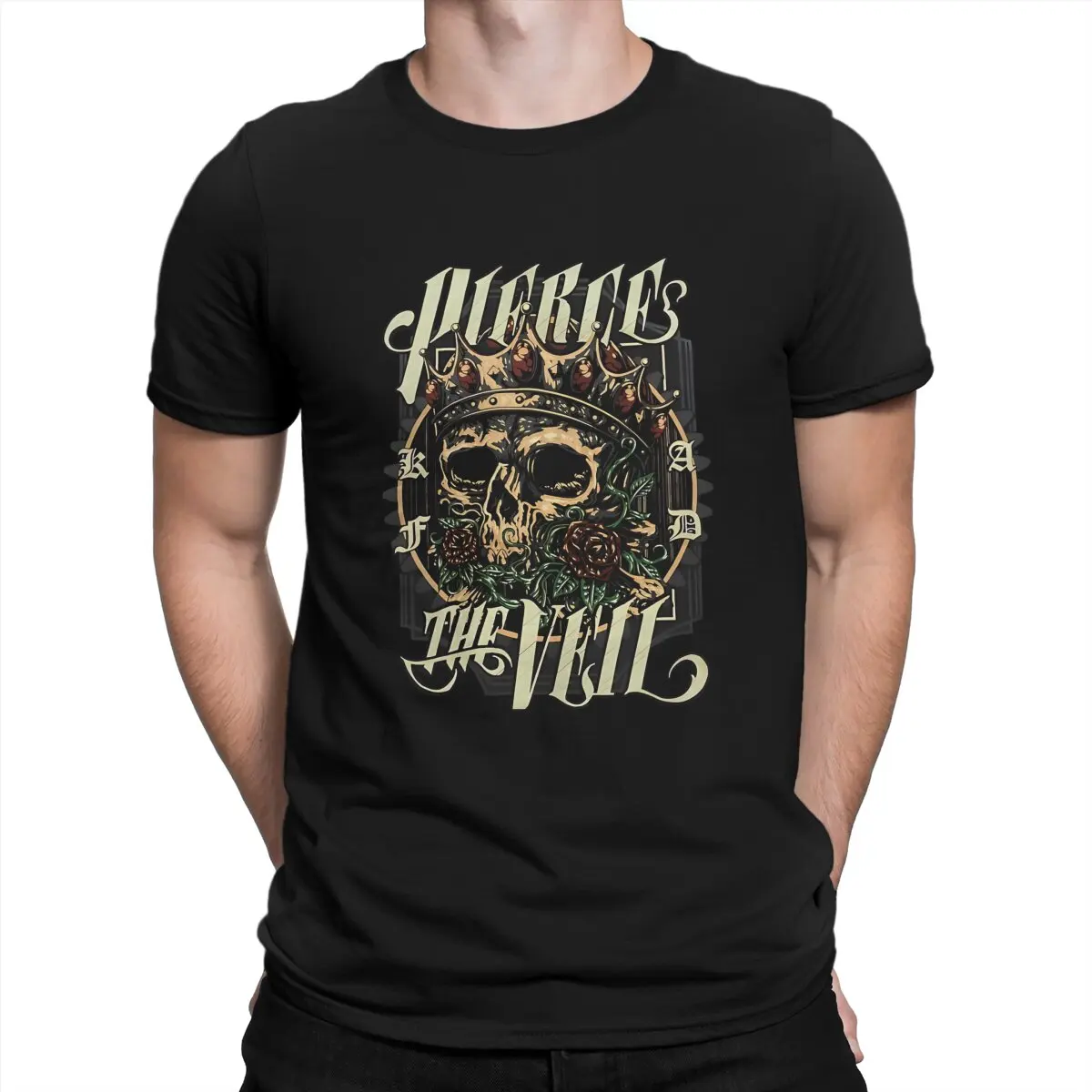 Cool T-Shirt Men Pierce The Veil Cool 100% Cotton Tees Crewneck Short Sleeve T Shirts Summer Clothing