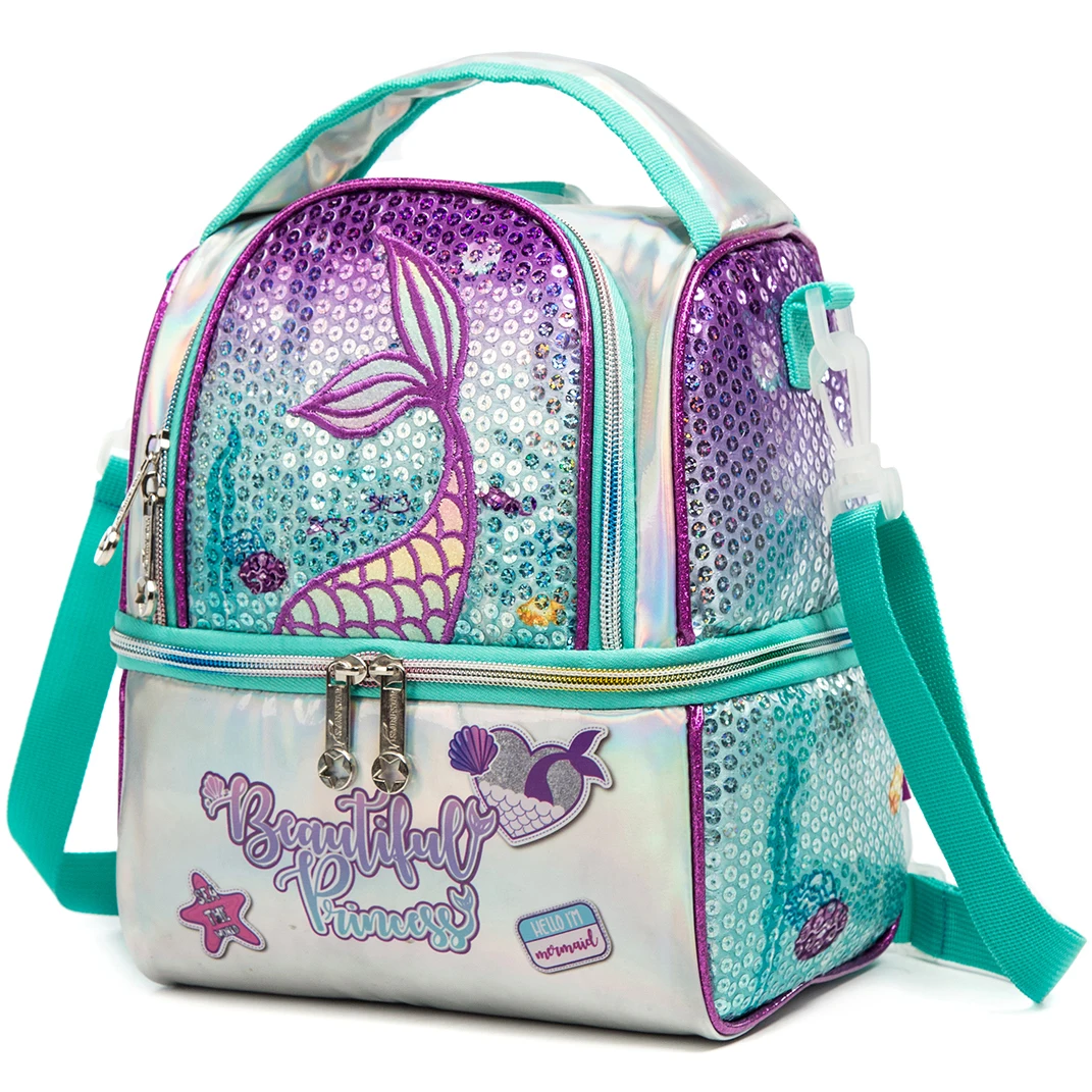 Mermaid Lunch Box for Girls 5-12 Bento Box for Kids with Ice Pack Lunch Box with Stainless Steel Water Bottle