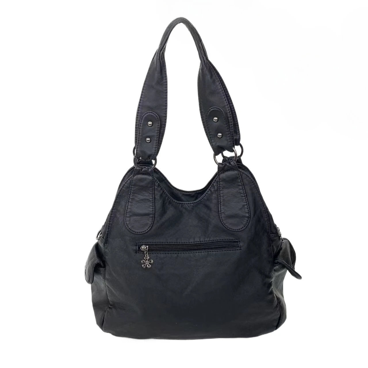 Ladies' vintage motorcycle tote bag, washed spicy girl wasteland style multi pocket shoulder bag