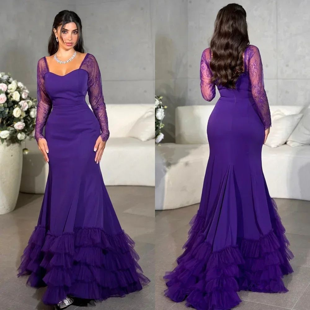 

Customized Elegant Jersey Pleat Mermaid Sweetheart Midi Dresses Prom Dresses Classic Exquisite Modern Style Pastrol Unisex Chine