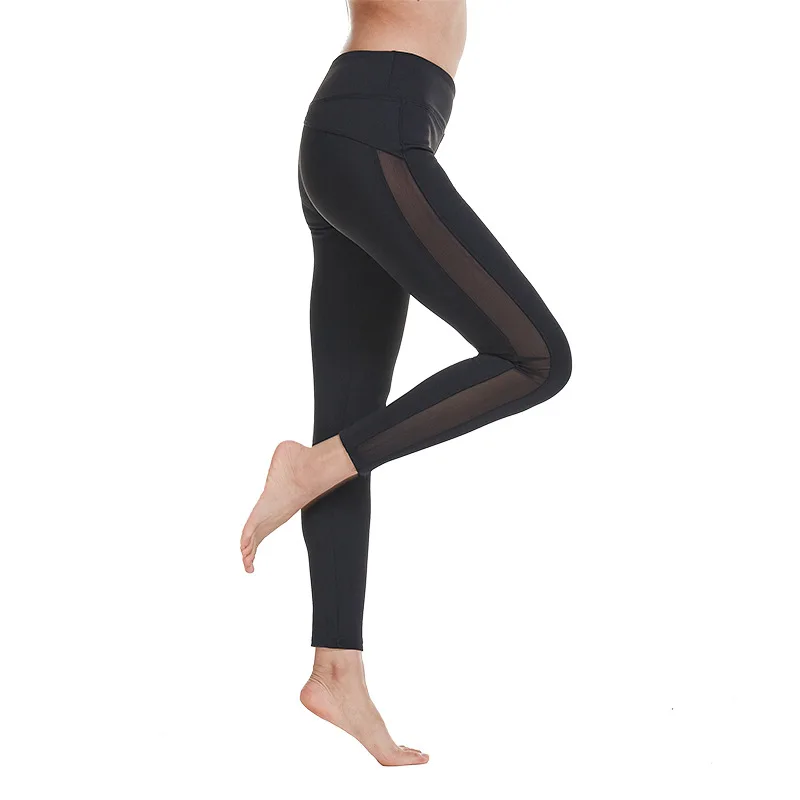 Dames Kant Mesh Leggings Broek Doorschijnende Leggings Fitness Hardlopen Sport Strakke Broek Yogabroek Legging Vrouwen