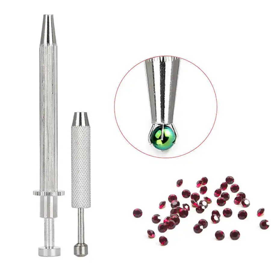 4 Claws Jewelry Beads Holder Pick-up Tool Diamond Gems Prong Holder Tweezer Catcher Grabber Stainless Steel Body Piercing Tools