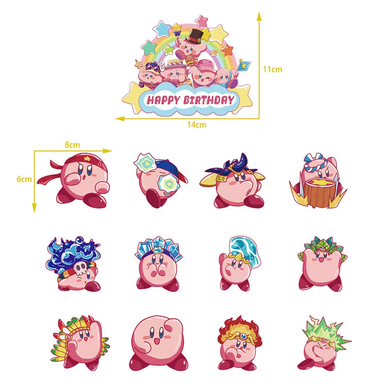 Kirby Theme Kid Birthday Party Switch Game Anime Figure periferiche decorazioni natalizie striscioni inserti per torte palloncino all'ingrosso