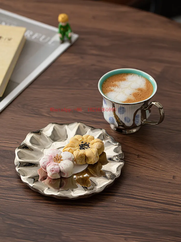 European Creative Texture Coffee Cup Set Afternoon Flower Tea Cup Simple Ceramic Cup