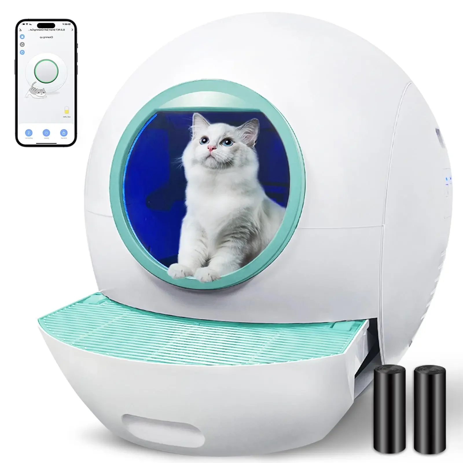 

XIANGLONG Automatic Cat Litter Box With Free App Smart Self Cleaning Litter Box