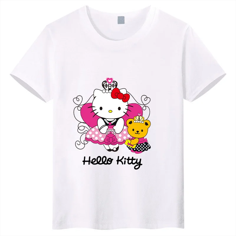 

Children's Cotton T-shirt with Fashionable Cartoon Prints Round Neck Pure Cotton Suitable for Parents and Children Family Wear