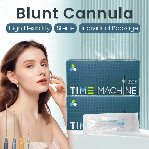 Imagen 1 del producto Cánula roma estéril de alta calidad, 22g, 25g, 50mm, 70mm, Micro punta, aguja de microcánula para rellenos inyecibles, herramientas de belleza