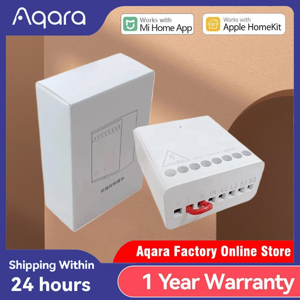 Originele Aqara tweewegbesturingsmodule Draadloze relaisschakelaar Controller Zigbee slimme kanalen werken met Mi Home Homekit APP