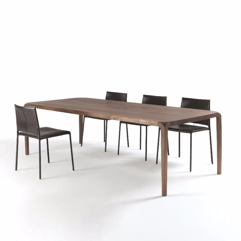 

Italian pure solid wood dining table and chairs High-end Nordic Italian minimalist rectangular dining table