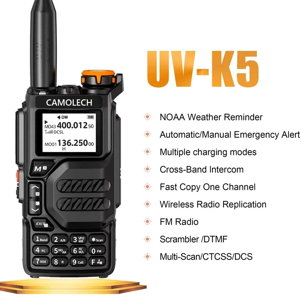 

UV-K5 UV Two Way Radio 200CH Tri Band 136-174/350-400/400-470mhz Handheld radio UVK5 Walkie Talkie Radio