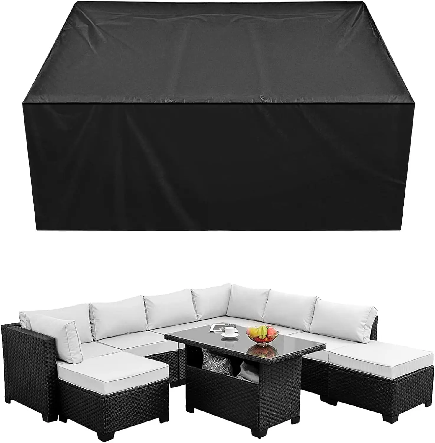 Patio Furniture Cover,Square/Round Patio Table Cover, Easy On/Off,Waterproof Dustproof Cover for Outdoor Dining Table Set