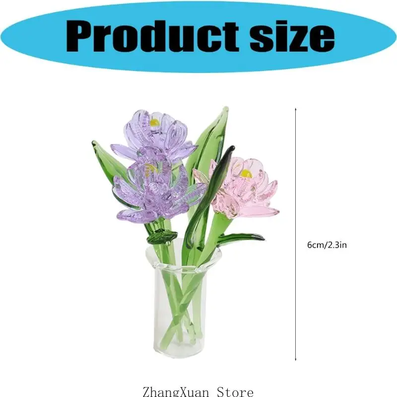 Glasimitationen von Blumen in zeitgenössischen Vasen für die Tischdekoration 3XUF – Detail 6